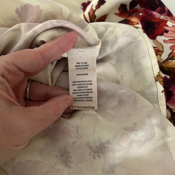 Soft Surroundings Maxi Dress Floral Romantic Boho Long Sleeve Cottagecore - Picture 9 of 12